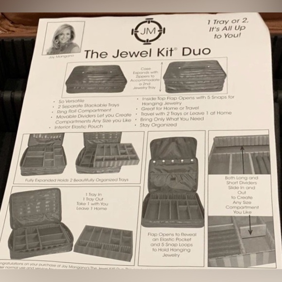 Joy Mangano 2 Stackable Jewelry Organizers in Brown Expandable Zip Around Case. - Picture 11 of 13